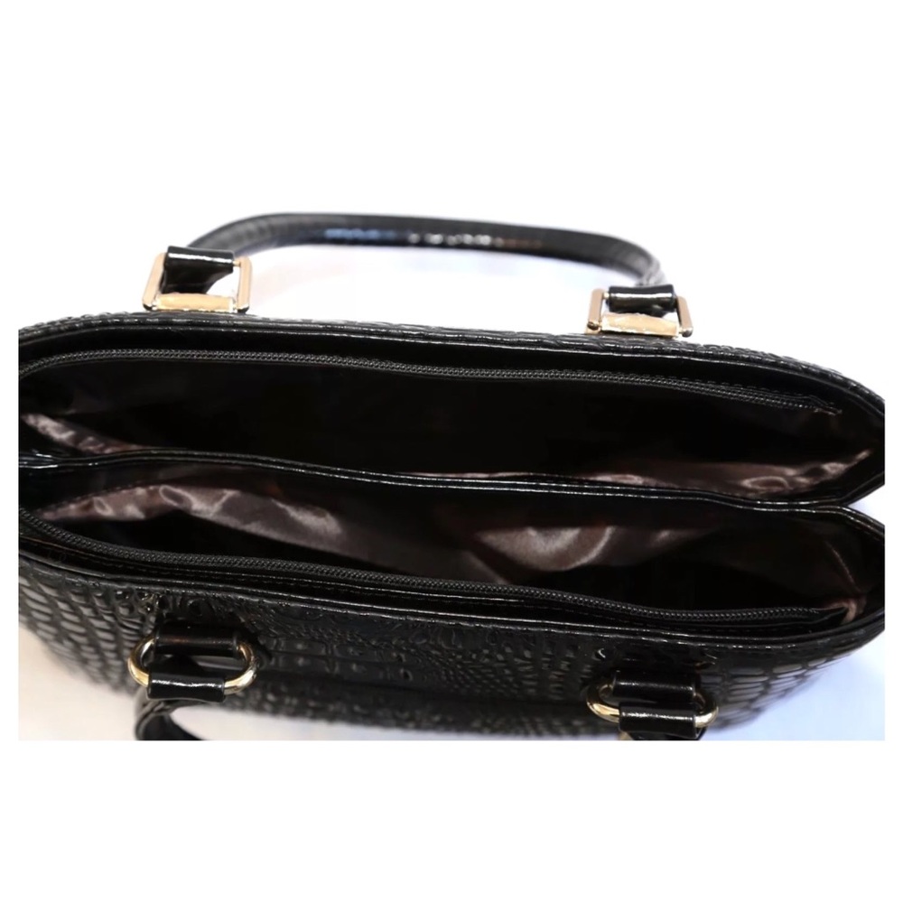The Belinda Crocodile Embossed Vegan Leather Bag - Picture 6 of 8